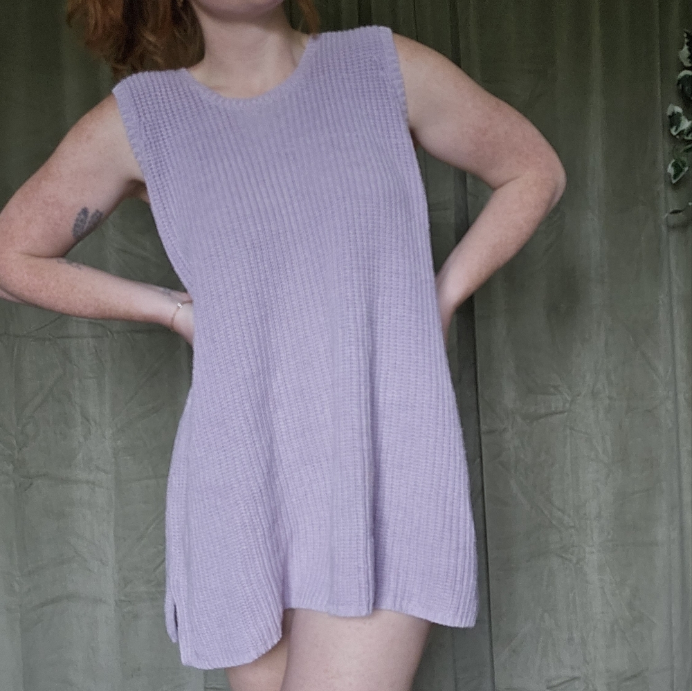 Purple Knit Sweater Vest